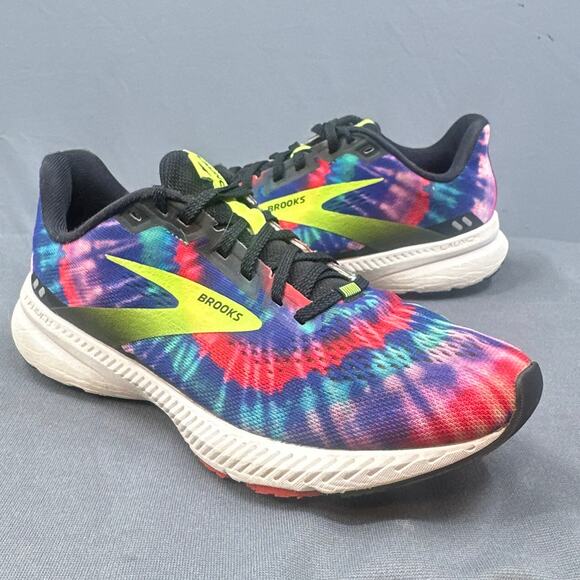 Brooks Launch 8 Running Shoes 8 Tie-Dye Multicolor Sporty Trail Trainers Hippie - Picture 1 of 14